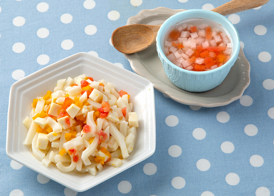 【10分で2品】豆腐と野菜のうどん　大根トマトスープ／トマトとブロッコリーのおかゆ　白身魚のスープ
